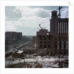 The construction of the main building of Moscow State University on Lenin Hills by Anonymous