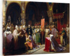 King Louis VII takes the standard at Saint-Denis by Jean-Baptiste Mauzaisse