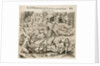 Because the Spanish thirst for gold, the Indians pour liquid gold into them. by Theodor de Bry