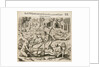 Because the Spanish thirst for gold, the Indians pour liquid gold into them. by Theodor de Bry