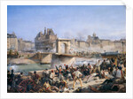 Attack on the Hotel de Ville and Combat on the Pont d?Arcole, July 28, 1830 by Amédée Bourgeois