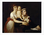 Camille Desmoulins with his wife Lucile and child by Jacques Louis David
