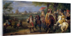 Chateau de Vincennes with Louis XIV and Marie Therese with their Court in 1669 by Adam Frans van der Meulen