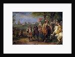 Chateau de Vincennes with Louis XIV and Marie Therese with their Court in 1669 by Adam Frans van der Meulen