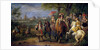 Chateau de Vincennes with Louis XIV and Marie Therese with their Court in 1669 by Adam Frans van der Meulen