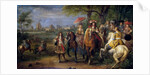 Chateau de Vincennes with Louis XIV and Marie Therese with their Court in 1669 by Adam Frans van der Meulen