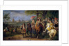 Chateau de Vincennes with Louis XIV and Marie Therese with their Court in 1669 by Adam Frans van der Meulen