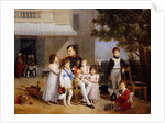 The Emperor Napoleon I on the terrace of the Château Saint-Cloud surrounded by his children by Louis Ducis