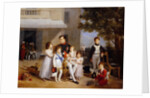 The Emperor Napoleon I on the terrace of the Château Saint-Cloud surrounded by his children by Louis Ducis