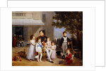 The Emperor Napoleon I on the terrace of the Château Saint-Cloud surrounded by his children by Louis Ducis