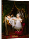 Henri of Artois, Count of Chambord, duc de Bordeaux in his cradle with his sister Louise Marie Thérè by Louis Hersent