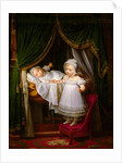 Henri of Artois, Count of Chambord, duc de Bordeaux in his cradle with his sister Louise Marie Thérè by Louis Hersent
