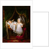 Henri of Artois, Count of Chambord, duc de Bordeaux in his cradle with his sister Louise Marie Thérè by Louis Hersent
