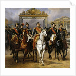 Louis Philippe and his sons to horse at this leave Versailles of lock, June 10, 1837 by Horace Vernet