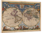 Double hemisphere map of the World by Joan Blaeu
