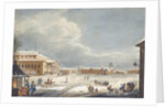 View of the Saint Petersburg Imperial Bolshoi Kamenny Theatre by Karl Ivanovich Kolmann