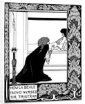 How La Beale Isoud Nursed Sir Tristram. Illustration to the book Le Morte dArthur by Sir Thomas M by Aubrey Beardsley