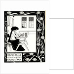 How La Beale Isoud Wrote to Sir Tristram. Illustration to the book Le Morte dArthur by Sir Thomas by Aubrey Beardsley