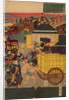 Flourishing Nihonbashi section of Tokyo. (Tokyo Nihonbashi han ei no zu) Triptych by Utagawa Yoshitora
