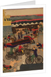 Flourishing Nihonbashi section of Tokyo. (Tokyo Nihonbashi han ei no zu) Triptych by Utagawa Yoshitora