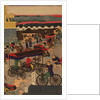 Flourishing Nihonbashi section of Tokyo. (Tokyo Nihonbashi han ei no zu) Triptych by Utagawa Yoshitora
