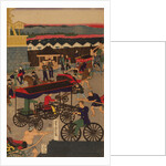 Flourishing Nihonbashi section of Tokyo. (Tokyo Nihonbashi han ei no zu) Triptych by Utagawa Yoshitora