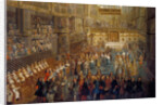 The coronation of Louis XV in the Rheims Cathedral, 25 October 1722 by Pierre-Denis II Martin