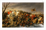 Lothair of France defeats Emperor Otto II on the banks of the Aisne, October 978 by Charles-Barthelemy-Jean Durupt