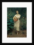 Young Girl Carrying a Pumpkin by Fausto Zonaro