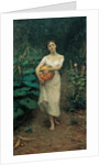 Young Girl Carrying a Pumpkin by Fausto Zonaro