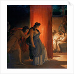 Clytemnestra hesitates before killing the sleeping Agamemnon by Baron Pierre Narcisse Guérin
