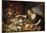 Woman taking fruit by Abraham Brueghel