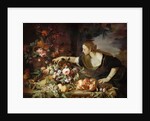 Woman taking fruit by Abraham Brueghel