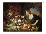 Woman taking fruit by Abraham Brueghel