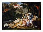 Rinaldo presents Armida with a mirror by Domenichino