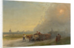 Ox-carts in the Ukrainian Steppe by Ivan Konstantinovich Aivazovsky