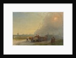 Ox-carts in the Ukrainian Steppe by Ivan Konstantinovich Aivazovsky
