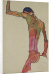 Male Nude with Arm Raised by Egon Schiele