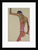 Male Nude with Arm Raised by Egon Schiele