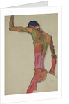 Male Nude with Arm Raised by Egon Schiele