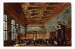The Doge of Venice Giving Audience in the Sala del Collegio in the Doge?s Palace by Francesco Guardi