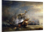 The naval Battle near Lizard Point, Cornwall on 21 October 1707 by Théodore Gudin