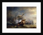The naval Battle near Lizard Point, Cornwall on 21 October 1707 by Théodore Gudin