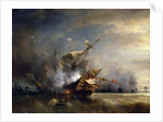 The naval Battle near Lizard Point, Cornwall on 21 October 1707 by Théodore Gudin