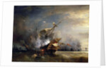 The naval Battle near Lizard Point, Cornwall on 21 October 1707 by Théodore Gudin