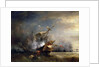 The naval Battle near Lizard Point, Cornwall on 21 October 1707 by Théodore Gudin