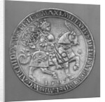 Emperor Maximilian I on Horseback. Thaler Coin from Hall by Ulrich Ursentaler the Elder