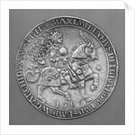 Emperor Maximilian I on Horseback. Thaler Coin from Hall by Ulrich Ursentaler the Elder