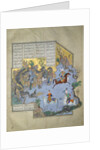 Faridun in the Guise of a Dragon Tests His Sons (Manuscript illumination from the epic Shahname by F by Aqa Mirak