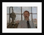 Selfportrait with skeleton by Lovis Corinth